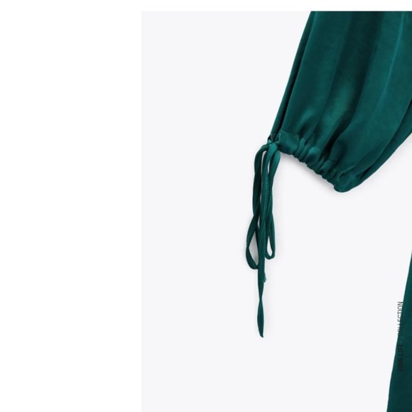 NWT ZARA TEAL SATIN EFFECT V-NECK JUMPSUIT SIZE XL - Picture 7 of 7